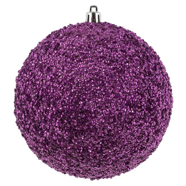4.75" Pink Beaded Ball Drilled 6/Bag