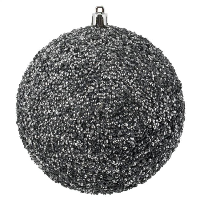 4.75" Pewter Beaded Ball Drilled 6/Bag