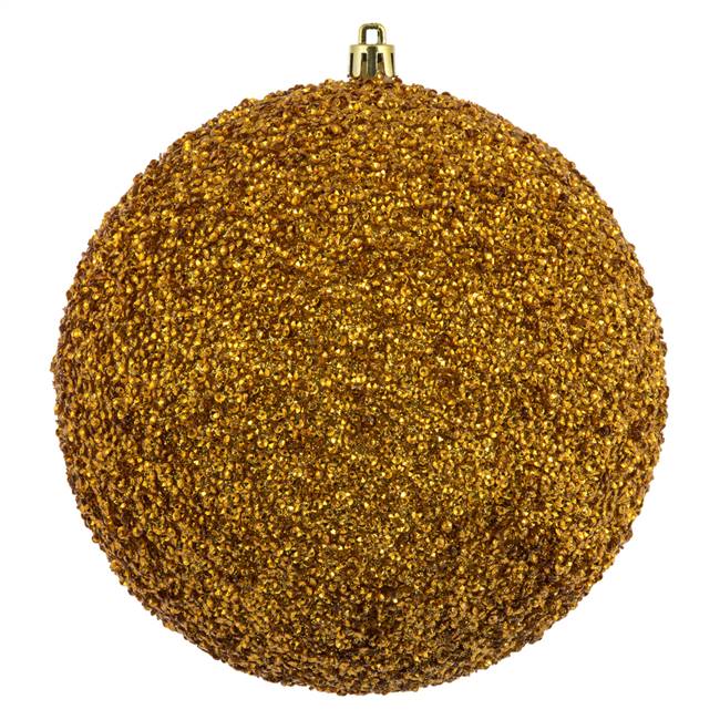 6" Honey Gold Beaded Ball Drilled 4/Bg