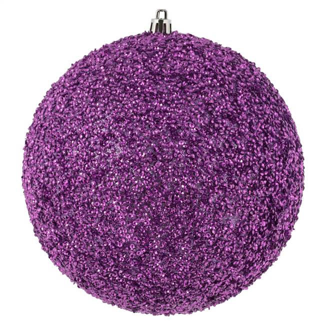 6" Lavender Beaded Ball Drilled 4/Bag