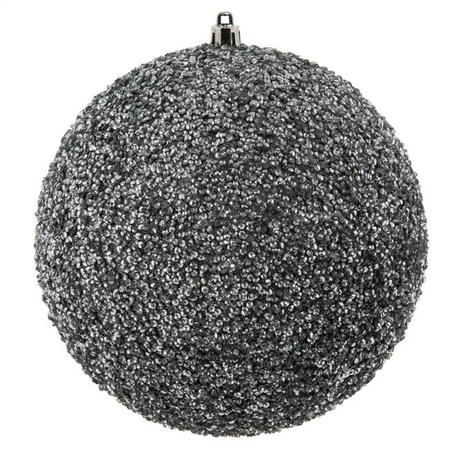 6" Pewter Beaded Ball Drilled 4/Bag
