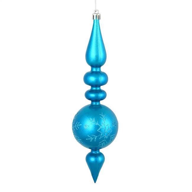 10" Turquoise Candy Snowflake Finial 4Bg