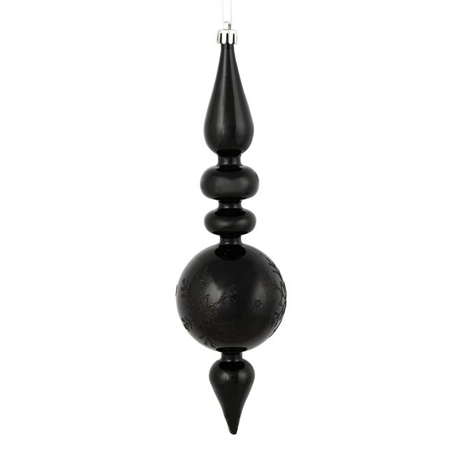 10" Black Candy Snowflake Finial 4/Bag