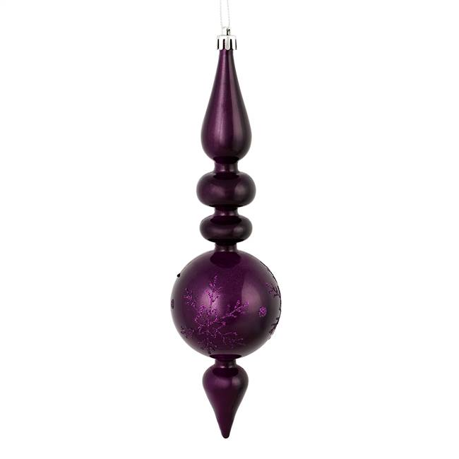 10" Plum Candy Snowflake Finial 4/Bag