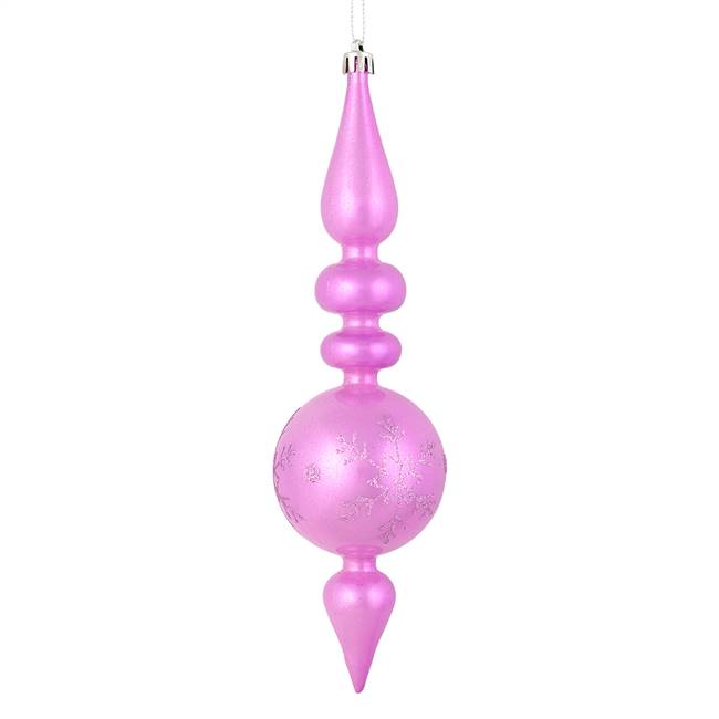 10" Orchid Candy Snowflake Finial 4/Bag