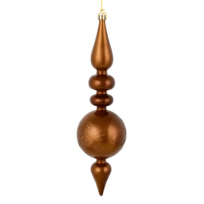 10" Mocha Candy Snowflake Finial 4/Bag