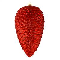 7" Red Matte Glitter Pinecone 4/Bag