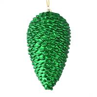 7" Green Matte Glitter Pinecone 4/Bag