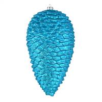 7" Turquoise Matte Glitter Pinecone 4/Bg