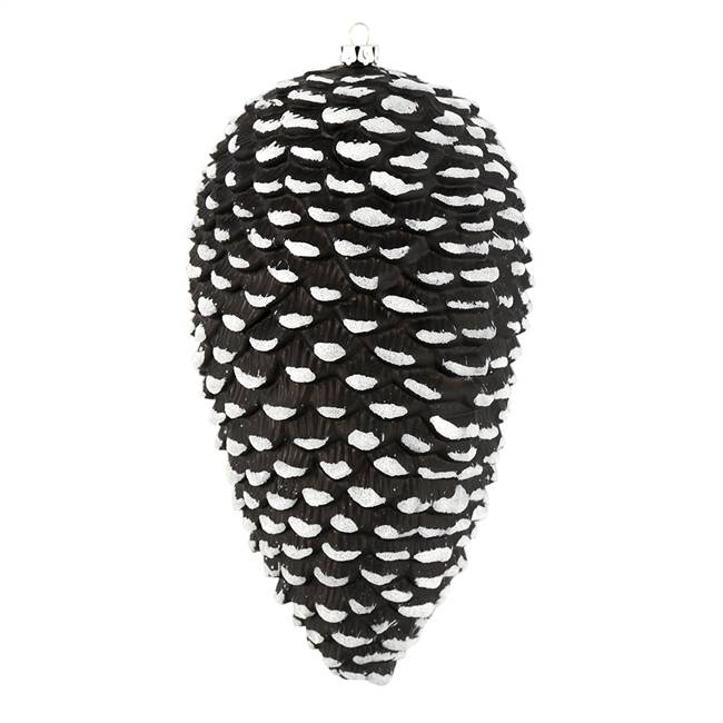 7" Black/White Matte Glitt Pinecone 4/Bg