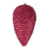 7" Berry Red Matte Glitter Pinecone 4/Bg