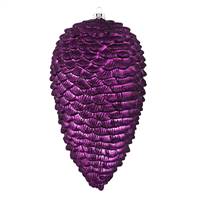 7" Plum Matte Glitter Pinecone 4/Bag