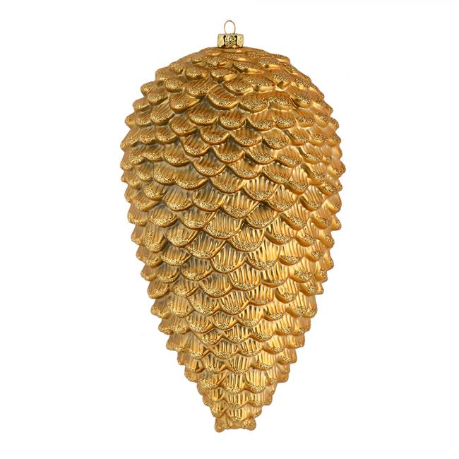 7" Copper Gold Matte Glitt Pinecone 4/Ba