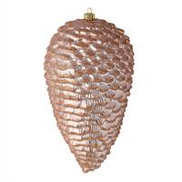 7" Rose Gold Matte Glitter Pinecone 4/Bg