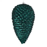 7" Sea Blue Matte Glitter Pinecone 4/Bag