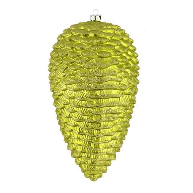 10" Lime Matte Glitter Pinecone 2/Box