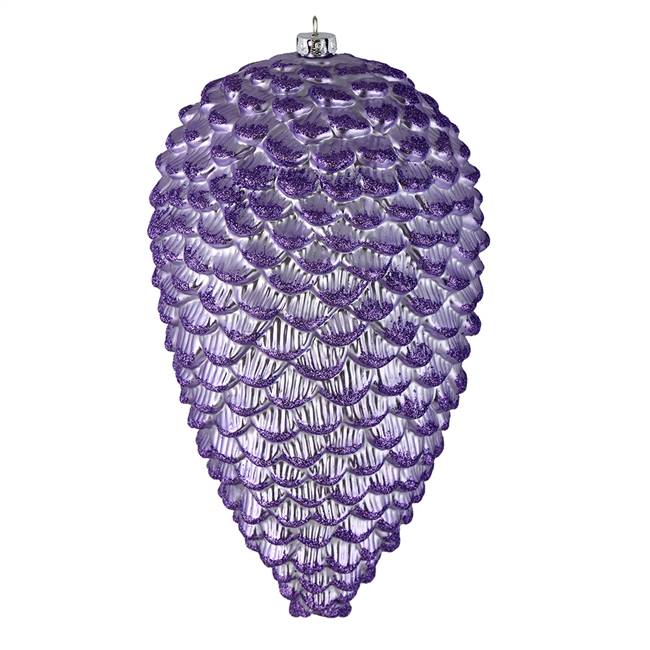 10" Lavender Matte Glitter Pinecone 2/Bo