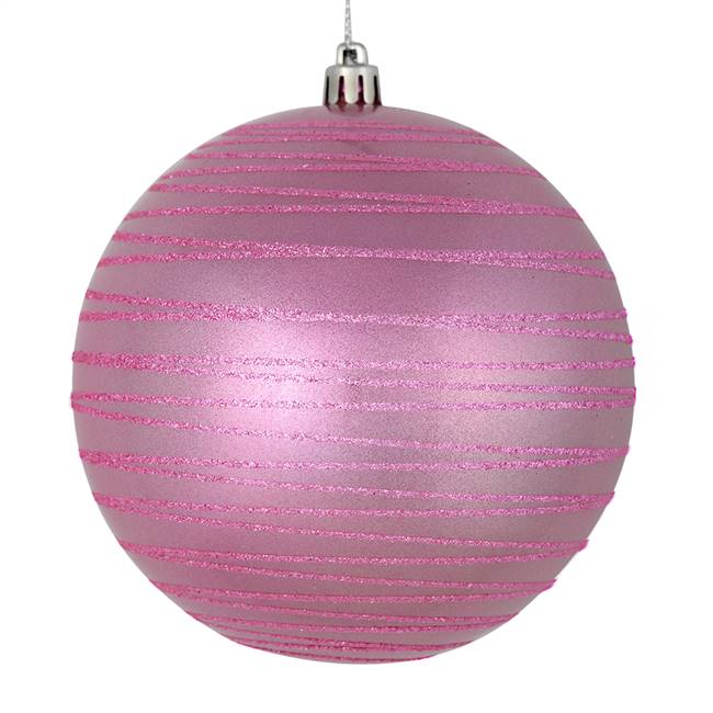 4" Pink Candy Glitter Ball 4/Bag