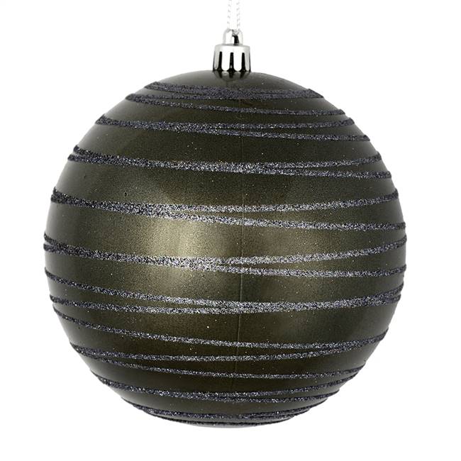 4" Pewter Candy Glitter Ball 4/Bag