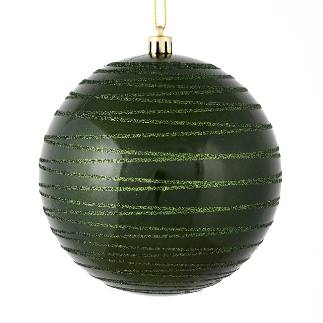 6" Moss Green Candy Glitter Ball 3/Bag