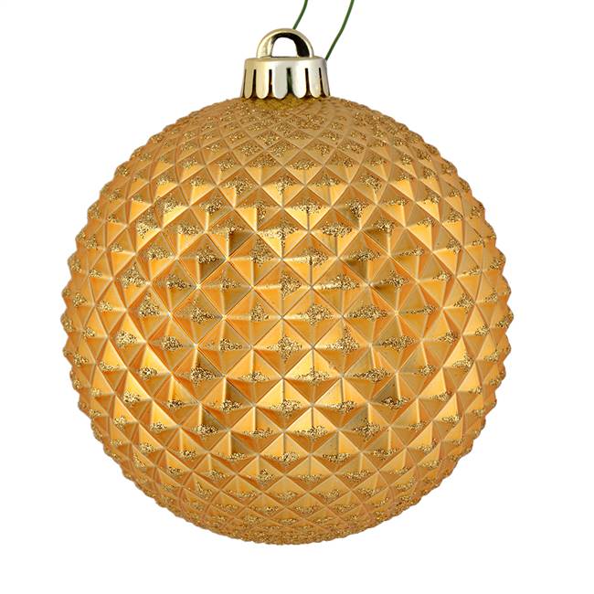 4" Copper Gold Durian Glitter Ball 6/Bag