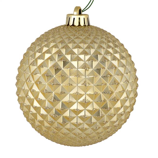 4" Champagne Durian Glitter Ball 6/Bag