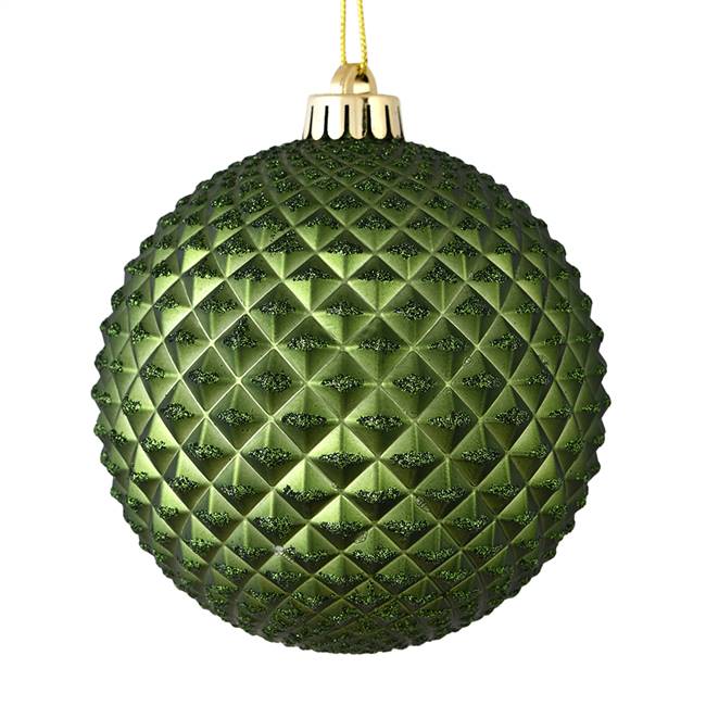 4" Moss Green Durian Glitter Ball 6/Bag