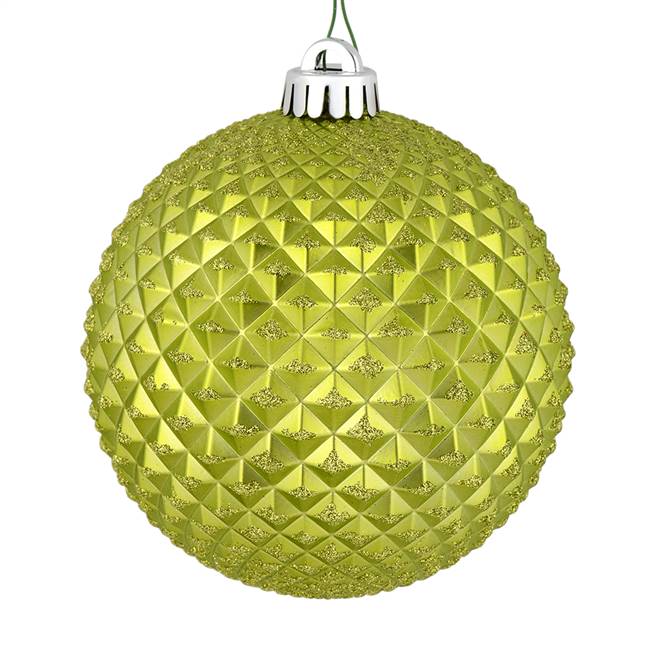 4" Lime Durian Glitter Ball 6/Bag