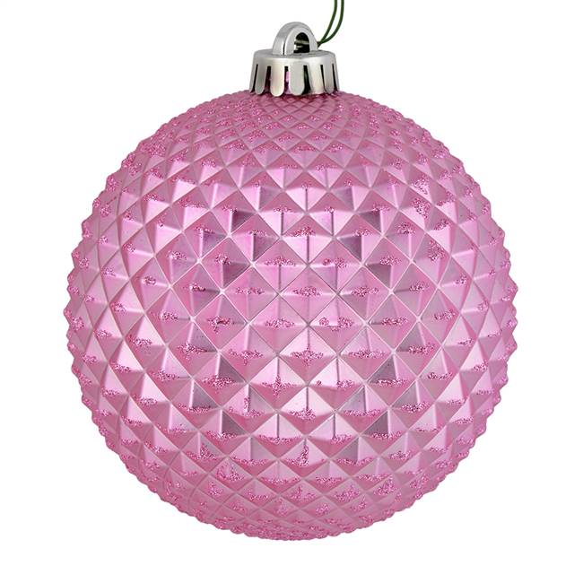4" Pink Durian Glitter Ball 6/Bag