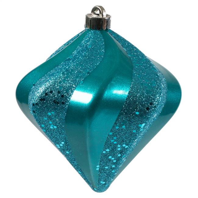 6" Turquoise Candy Swirl Diamond UV 3/Bg