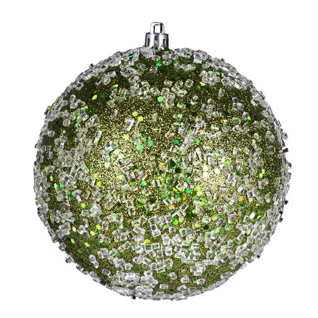 4" Olive Glitter Hail Ball 6/Bag