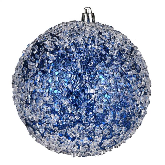 4" Midnight Blue Glitter Hail Ball 6/Bag