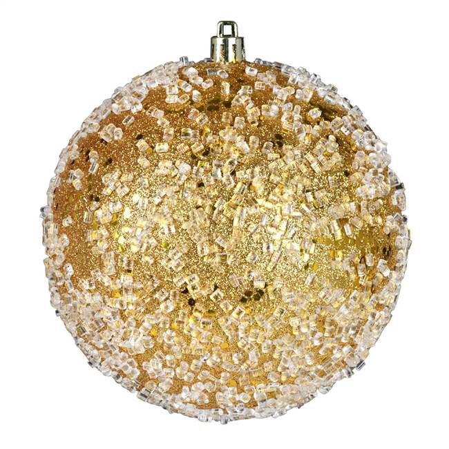 4" Honey Gold Glitter Hail Ball 6/Bag