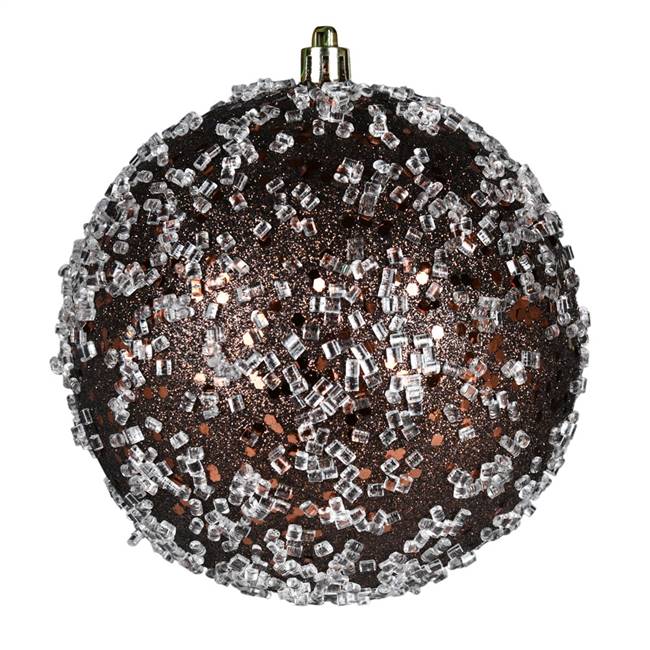 4" Chocolate Glitter Hail Ball 6/Bag