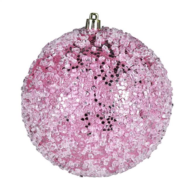 4" Pink Glitter Hail Ball 6/Bag