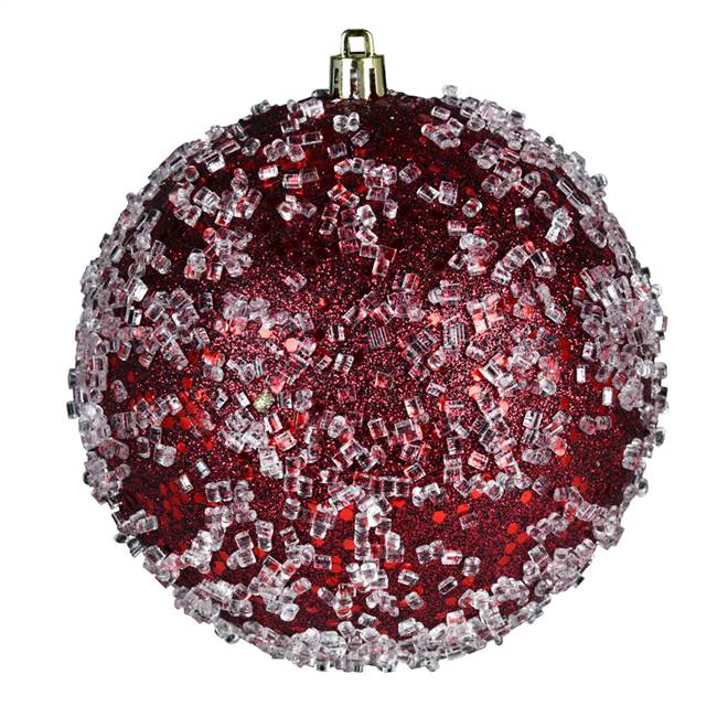 4.75" Wine Glitter Hail Ball 4/Bag