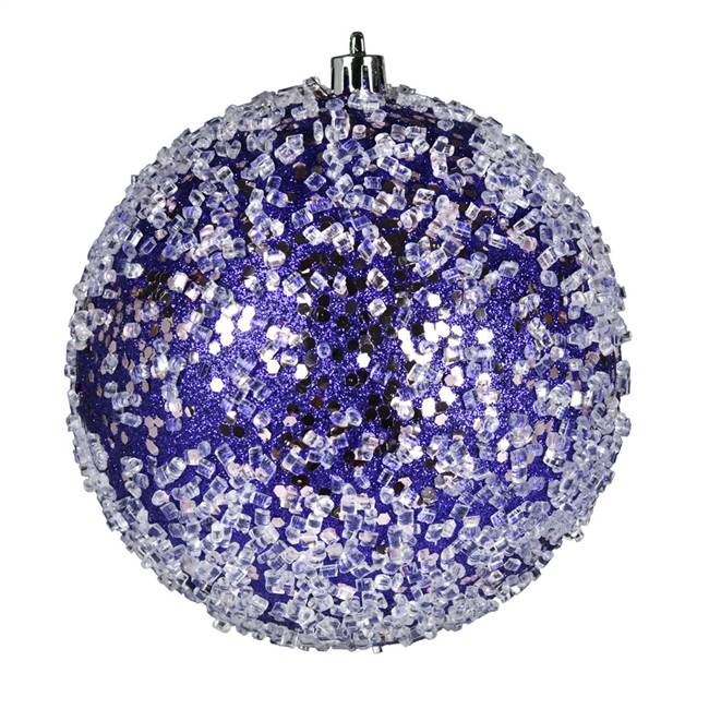 4.75" Purple Glitter Hail Ball 4/Bag