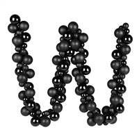 6' Black Asst Orn Ball Garland