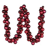 6' Wine Asst Orn Ball Garland