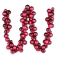 6' Berry Red Asst Orn Ball Garland