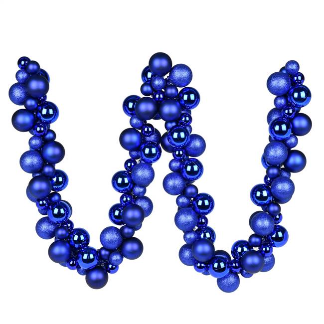 6' Cobalt Blue Asst Orn Ball Garland