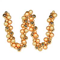 6' Copper/Gold Asst Orn Ball Garland