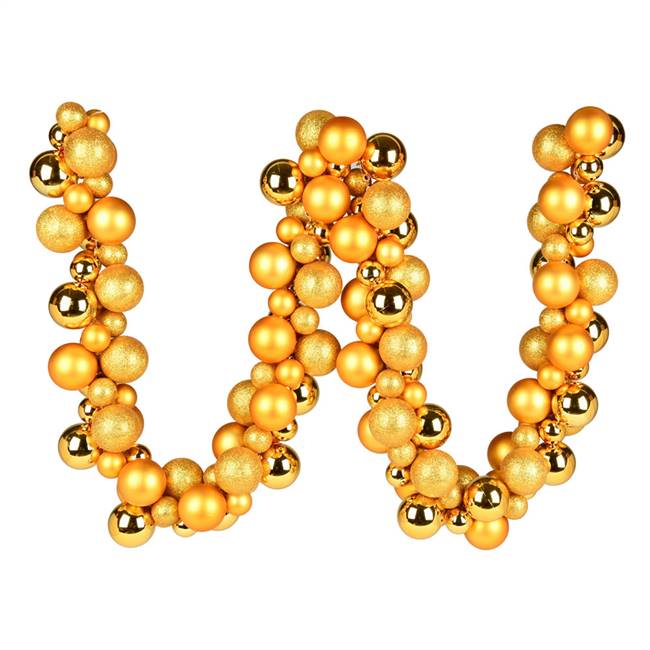 6' Honey Gold Asst Orn Ball Garland