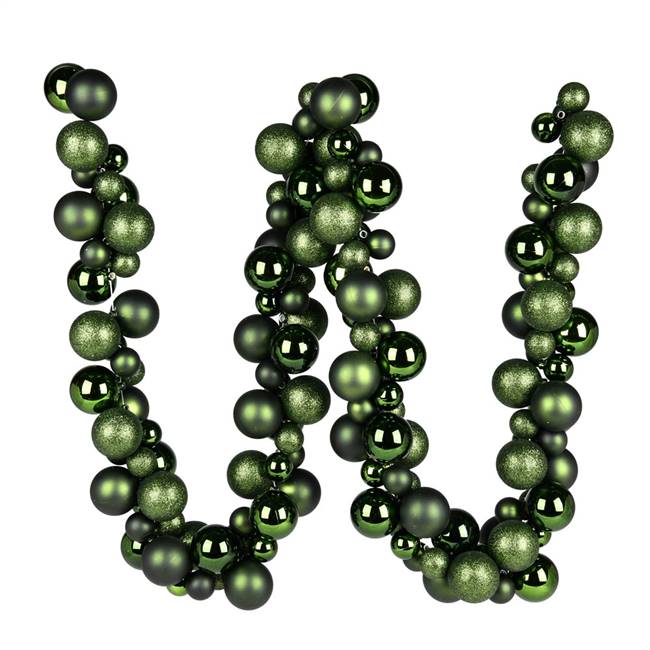 6' Moss Green Asst Orn Ball Garland