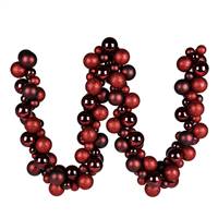 6' Burgundy Asst Orn Ball Garland