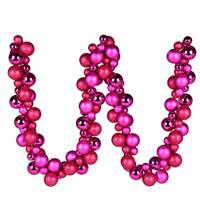 6' Fuchsia Asst Orn Ball Garland