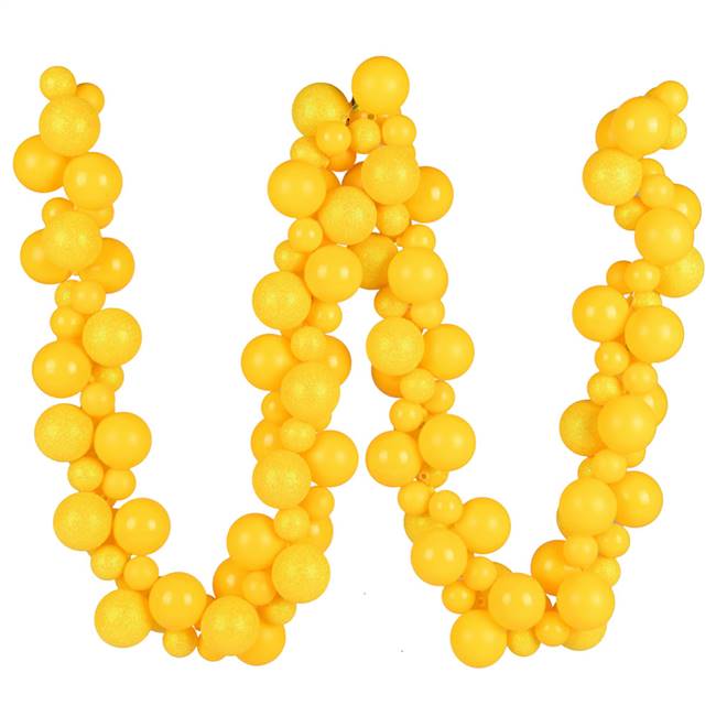 6' Yellow Asst Orn Ball Garland