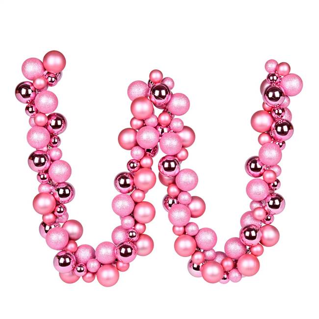 6' Pink Asst Orn Ball Garland