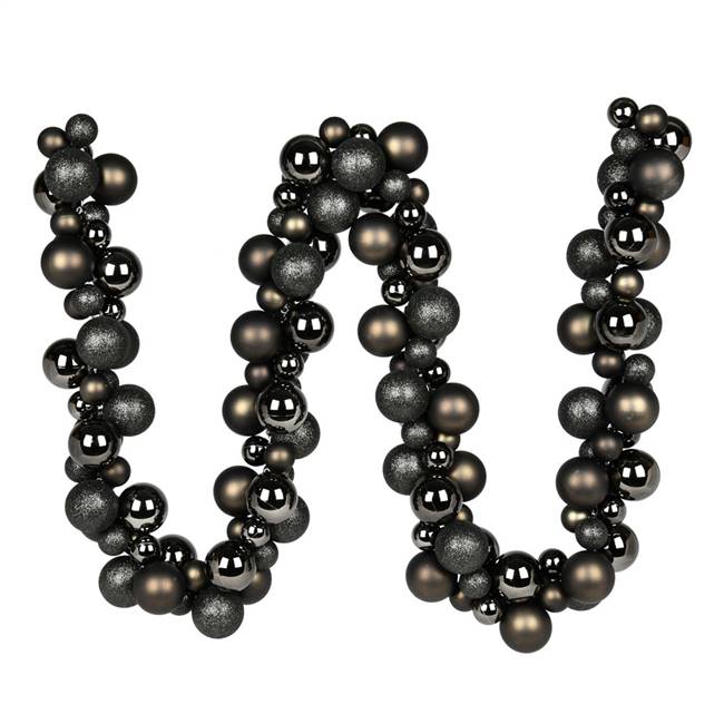 6' Gunmetal Asst Orn Ball Garland