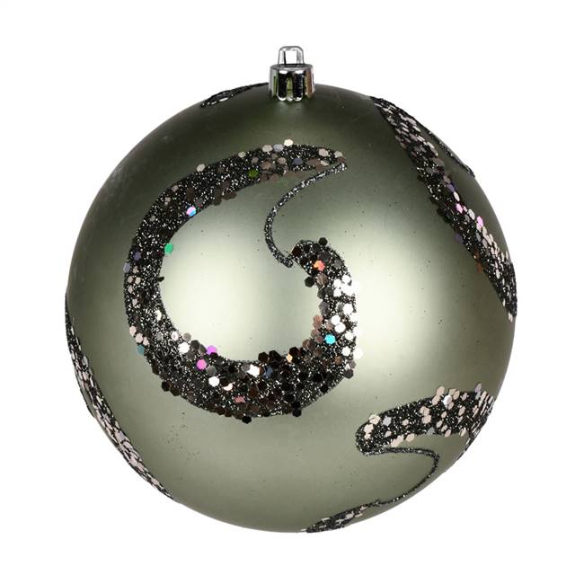 6" Wrought Iron Matte Sequin Ball 4/Bag